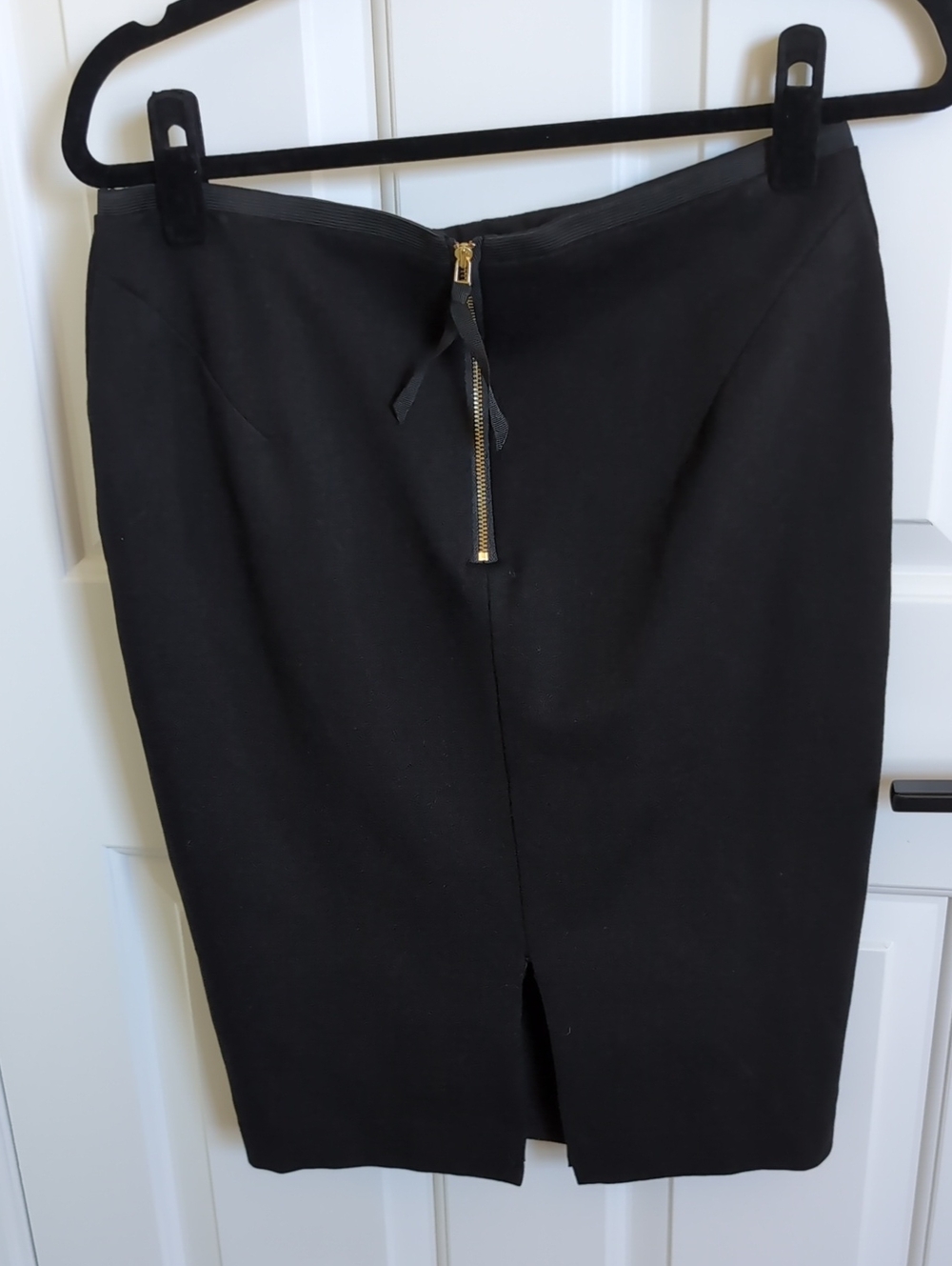 Boden Black Exposed Zip Pencil Skirt , Size US 8R